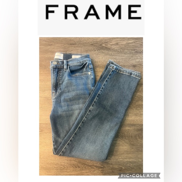 Frame Denim Women's Blue Straight Leg Jeans - Picture 1 of 4